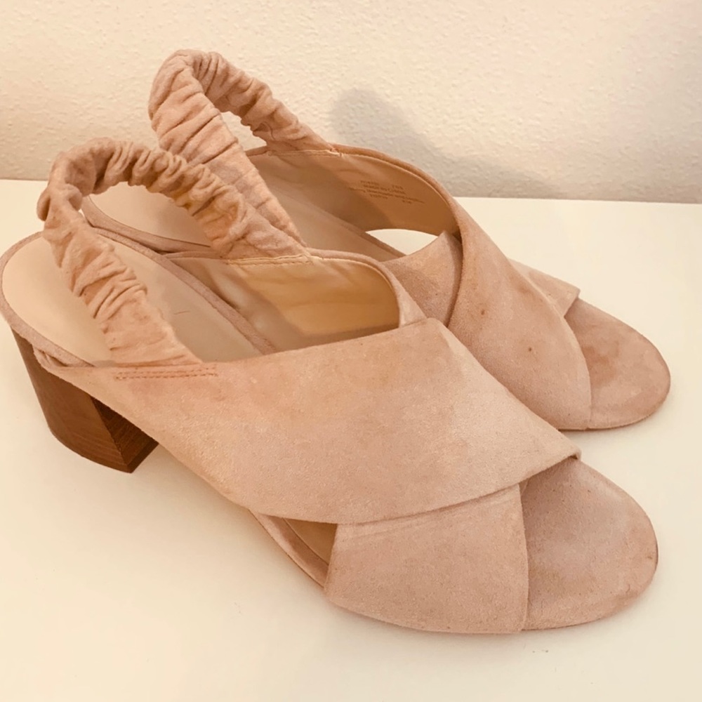 Cole Han Anastasia City Block Heel Sandals Size 7.5 Blush Good Condition
